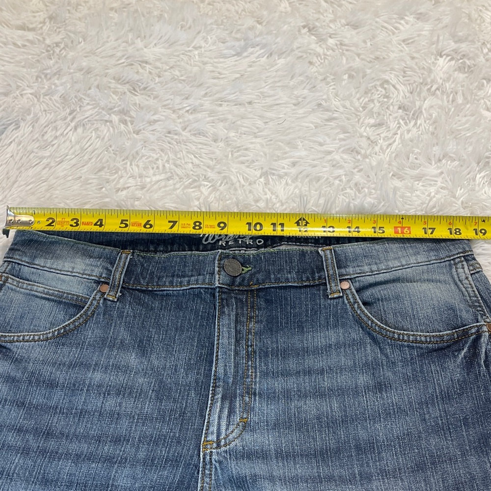Wrangler RETRO MENS SLIM STRAIGHT Blue Jeans NO TAG MEASURES 36/36 - Picture 2 of 5